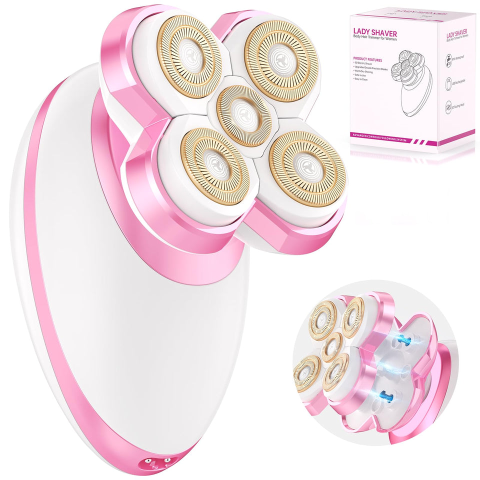 Sawkism women's electric razor with a removable magnetic head for easy cleaning.