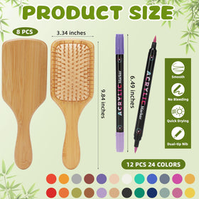 Sayaya bamboo hair brush with rounded teeth for scalp-friendly massage