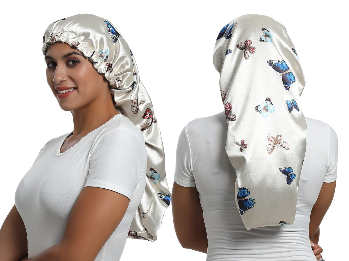 SAYMRE bonnet seals moisture and adds shine for healthy-looking hair.