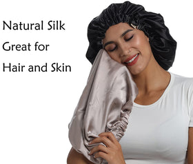 Saymre silk bonnet large 14-inch cap accommodates thick curls