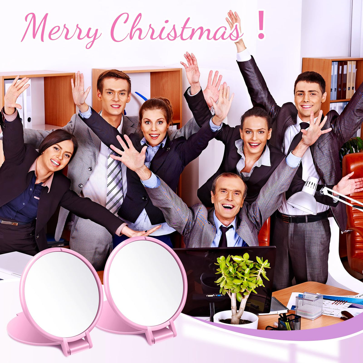 Saysurey gift-ready set of pink mirrors for parties and coworkers.