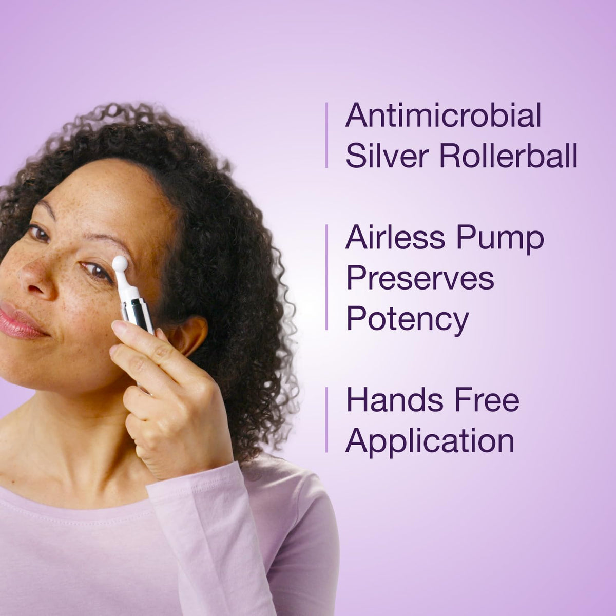 SBLA Eye Lift Wand ingredients illustrated with peptides and HA.