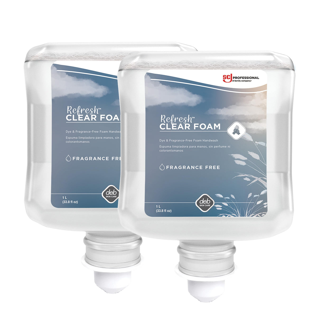SC Johnson Professional Refresh Clear foam soap refill pack with two 1-liter cartridges for cost-efficient restocking