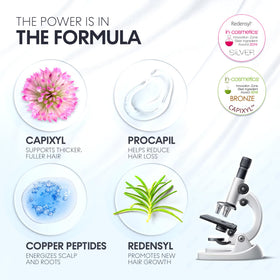 Scalp Delivery Swiss apple stem cells serum bottle supports overnight renewal.