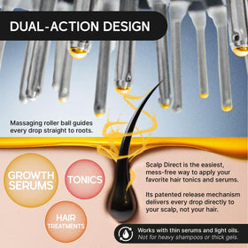 In-use shot of Scalp Direct for even oil distribution