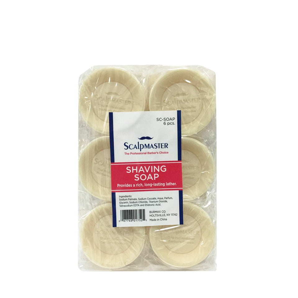 Scalpmaster Shaving Soap six-pack lather setup for a smooth, comfortable shave.