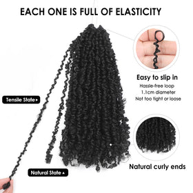 Scanbos Yanky Twist boho Senegalese twist with curly ends adds texture.