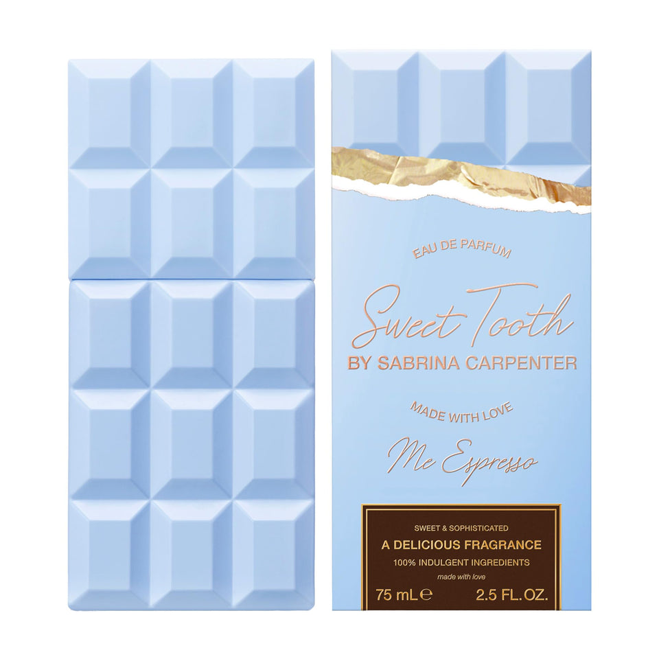 Scent Beauty Sabrina Carpenter Me Espresso bottle front showcases elegant design and long-lasting aroma.