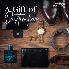Scent Town collection presentation showcasing four designer scents
