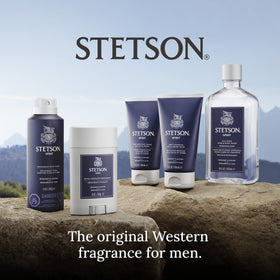 SCENT BEAUTY Stetson deodorant packaging back provides ingredients overview.