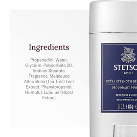 SCENT BEAUTY Stetson deodorant packaging front showcases aluminum-free care.