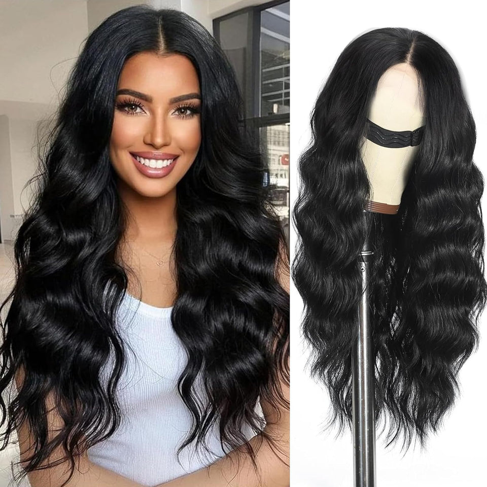 SCENTW black wig shows a natural hairline for seamless daily looks