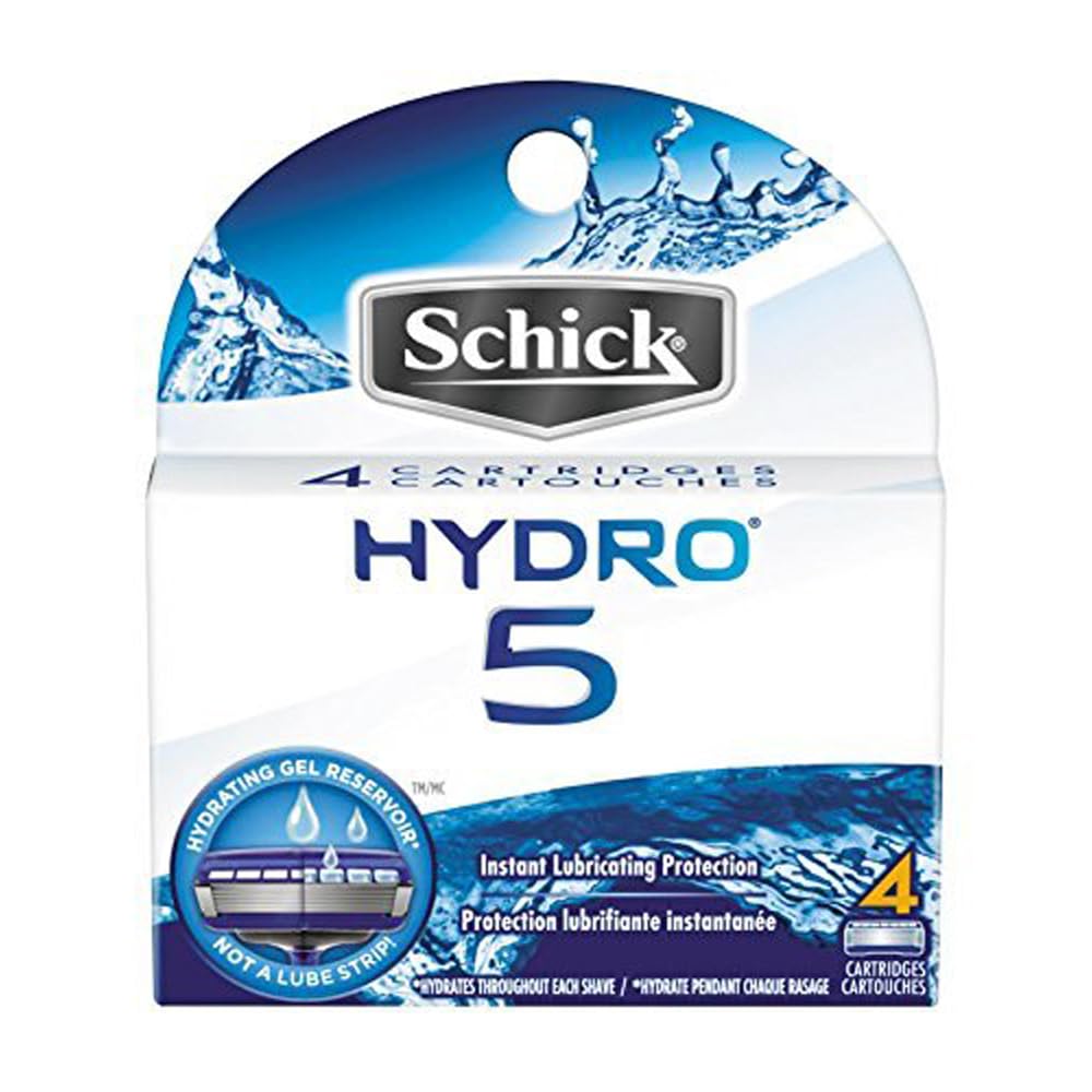 Schick Hydro 5 refill pack with 4 blades for smoother shaves