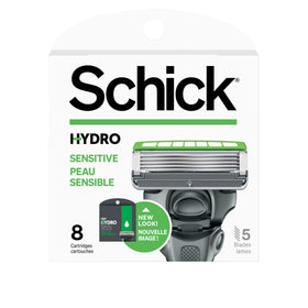 Schick Hydro 5 Sense sensitive skin refills in an 8-count pack for smooth shaving