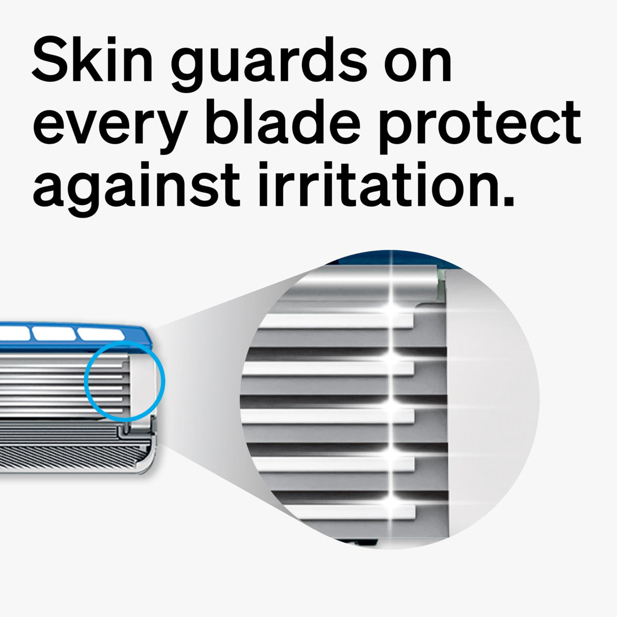 Schick Hydro Dry Skin Razor 7 cushioning gel pools keep skin moisturized during use.