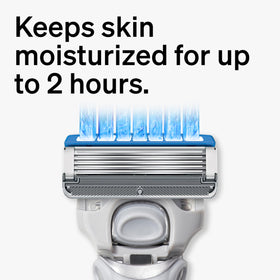 Schick Hydro Dry Skin Razor edger flips open for precise lines and corners.