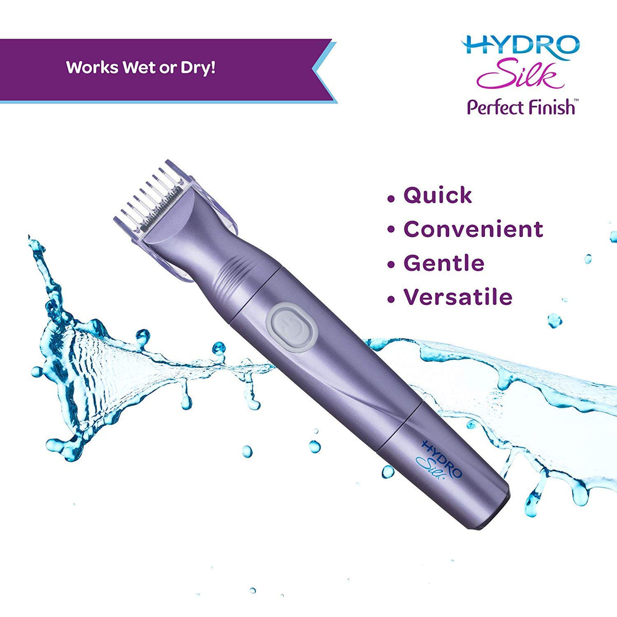 Schick Hydro Silk Perfect Finish Trimmer beauty bag included for organized travel.
