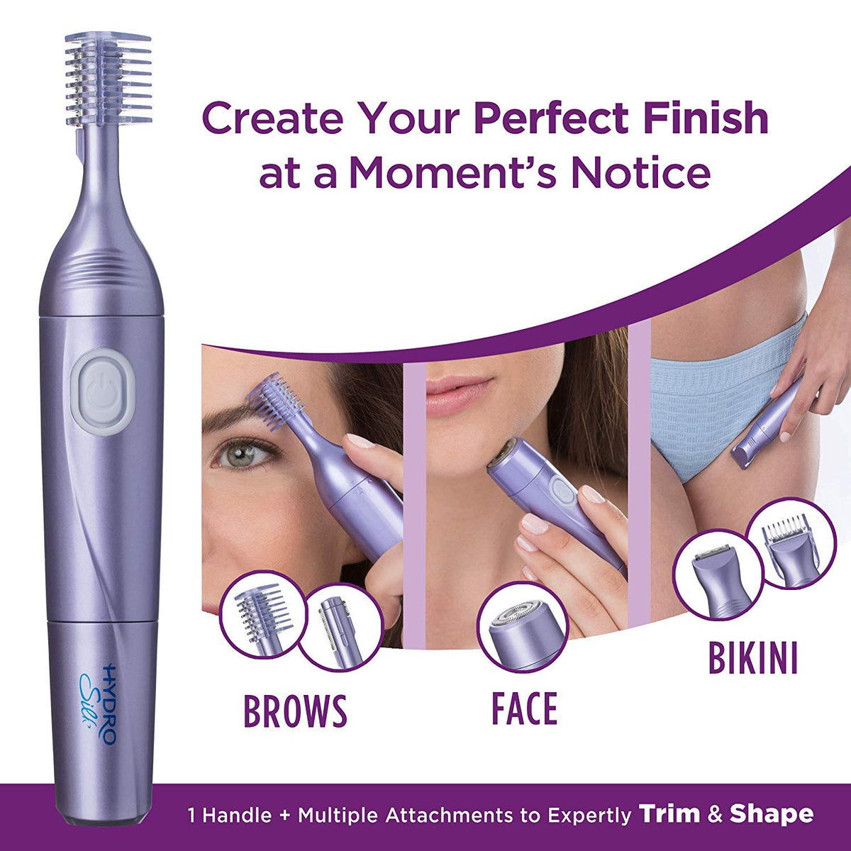 Schick Hydro Silk Perfect Finish Trimmer bikini area trimmer for precise shaping.