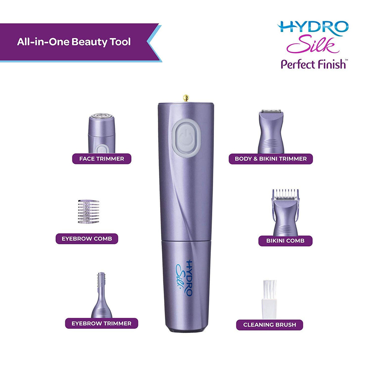 Schick Hydro Silk Perfect Finish Trimmer brow comb trims to the perfect length.