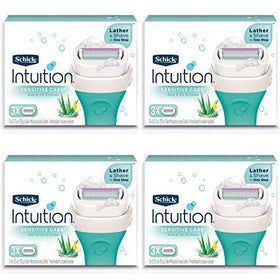 Schick Intuition aloe-infused blades close-up for a gentle, hydrated shave.