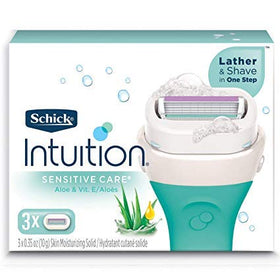 Schick Intuition Limited Edition box highlighting aloe and skin-friendly design.