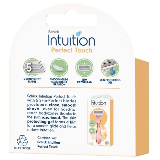 Schick Intuition Perfect Touch packaging showing four packs per carton.