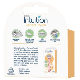 Schick Intuition Perfect Touch packaging showing four packs per carton.