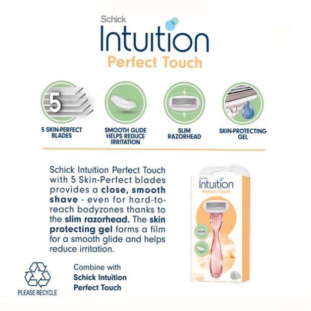 Schick Intuition Perfect Touch refills compatible with original razor for consistent performance.