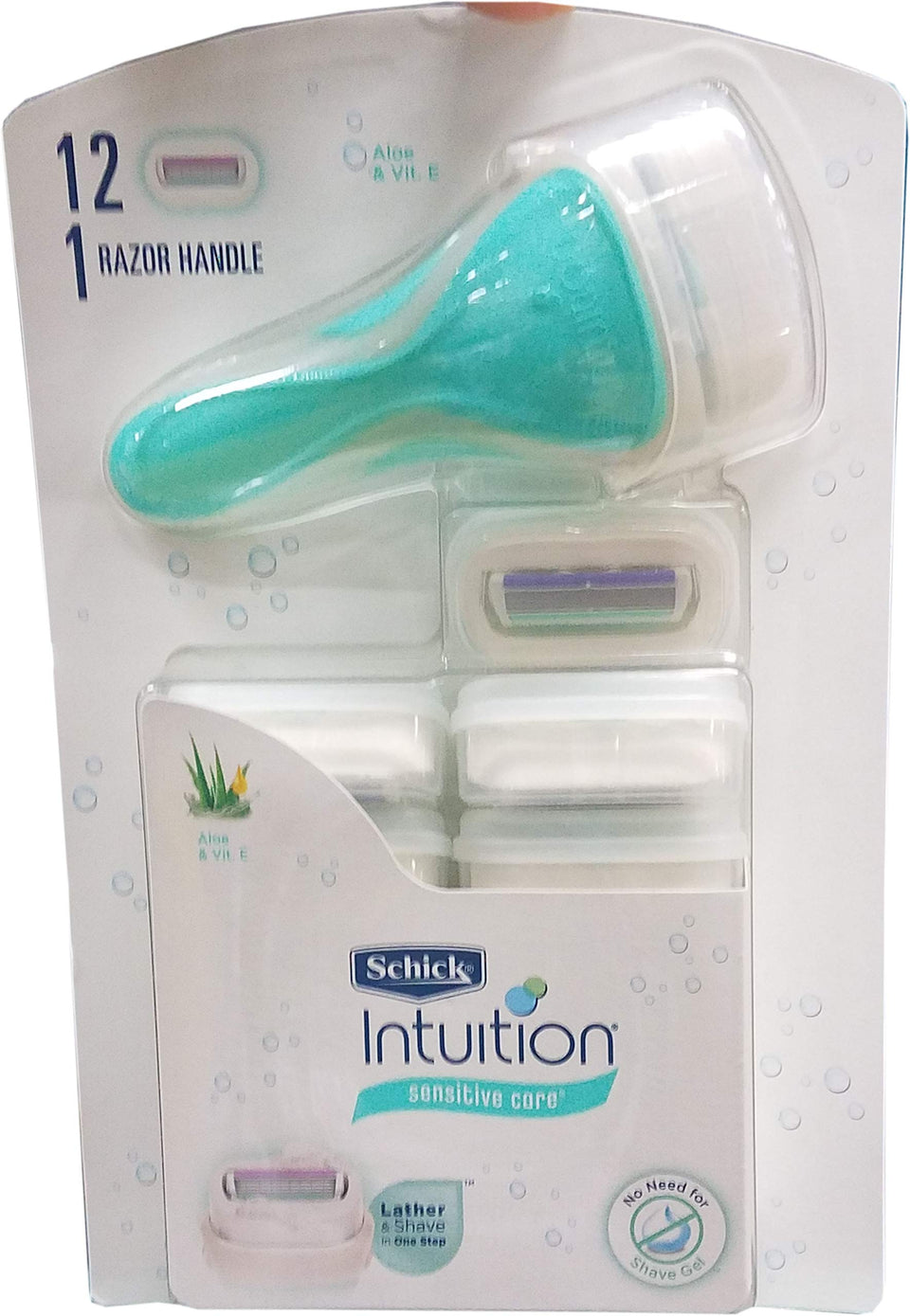 Schick Intuition refills pack with Aloe and Vitamin E for gentle, moisturized shaving