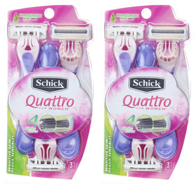 Schick Quattro Womens razor rubber grip for better control during shaving