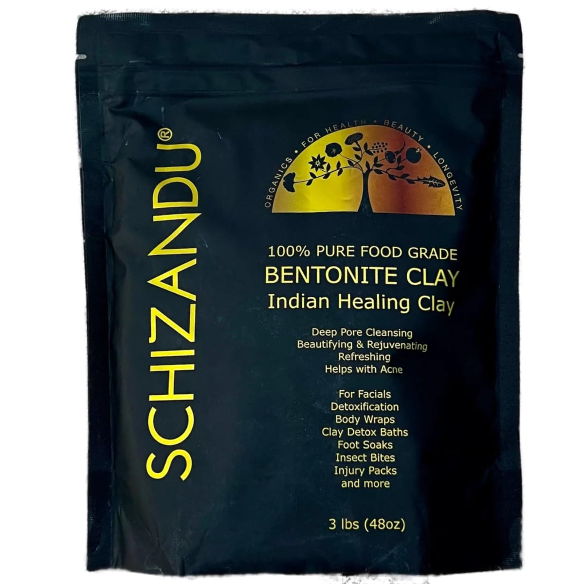 Schizandu Organics Bentonite Healing Clay jar for DIY masks and detox routines.