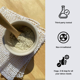 Schizandu Organics clay paste mixing bowl demonstrates easy paste preparation for skincare.