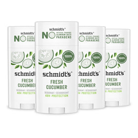 Schmidt's Fresh Cucumber deodorant stick provides aluminum-free, all-day freshness.