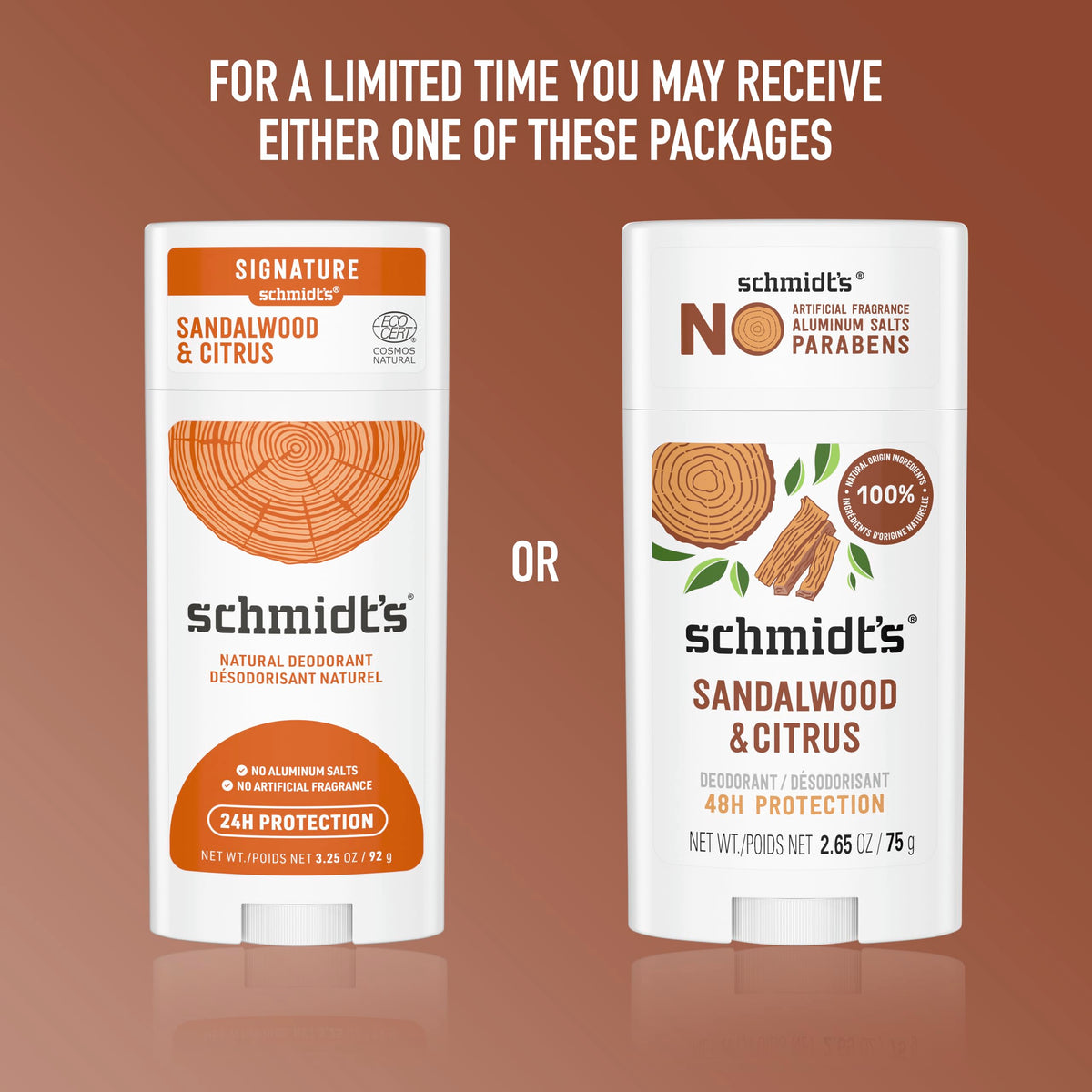 Schmidt's Sandalwood & Citrus application swipe showing smooth glide.