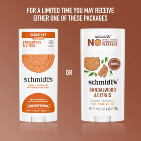 Schmidt's Sandalwood & Citrus application swipe showing smooth glide.