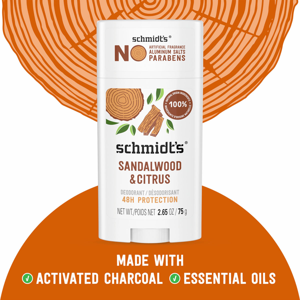 Schmidt's Sandalwood & Citrus texture suggesting non-greasy feel.