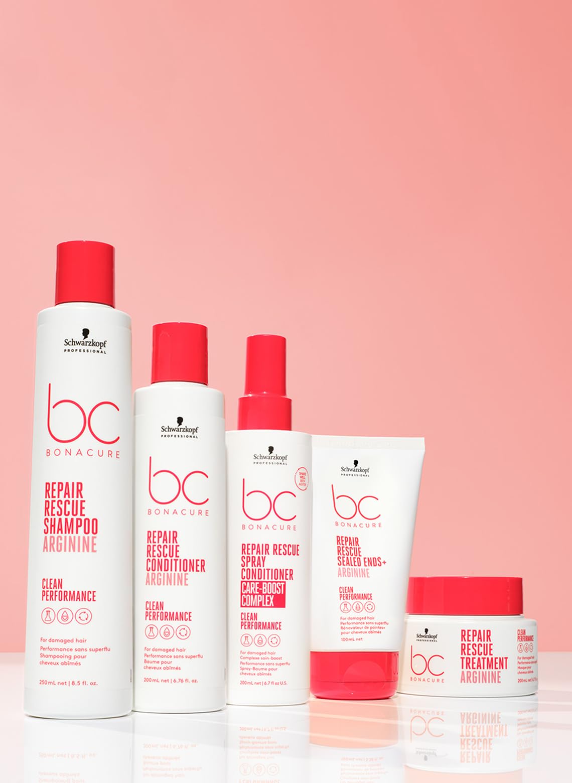 Schwarzkopf BC Peptide Repair Rescue finish on glossy hair after treatment