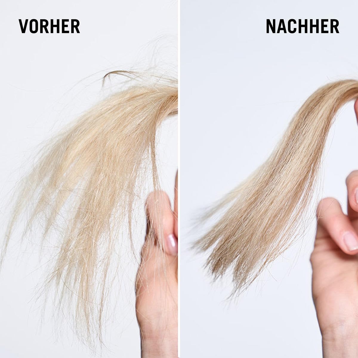 Packaging highlights vegan keratin and arginine ingredients for nourishing care.