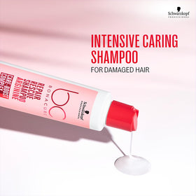 Schwarzkopf BC Bonacure Micellar Shampoo applied to hair for gentle cleansing