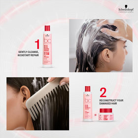 Schwarzkopf BC Bonacure bottle on sink suggesting spa-like hair treatment