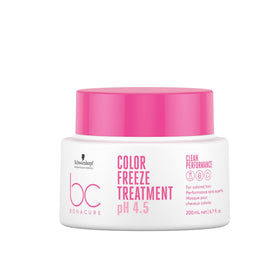 Schwarzkopf Bonacure ph4-5 color freeze bottle showing pigment locking for color-treated hair