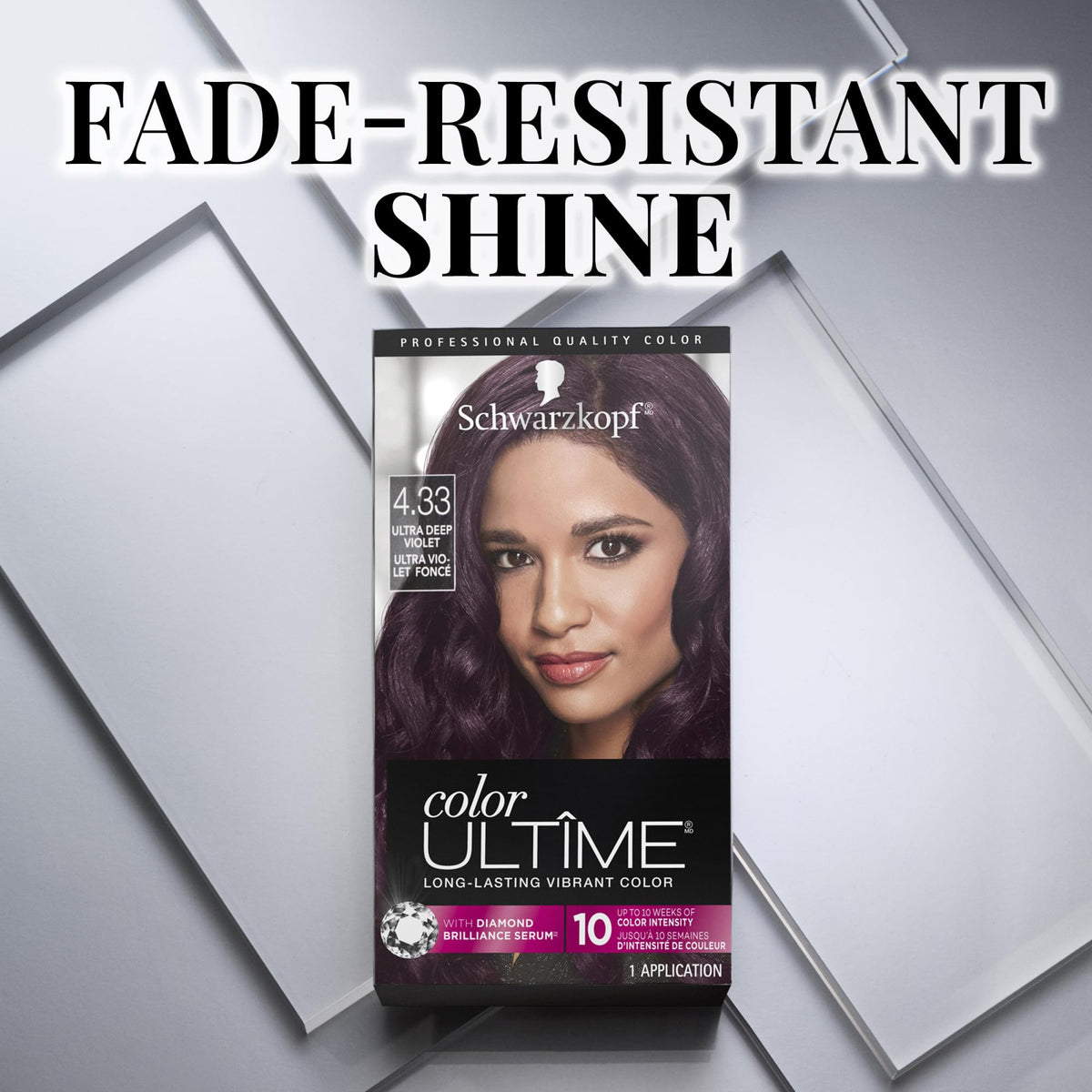 Schwarzkopf Color Ultime gloss finish after dyeing for enhanced brightness.