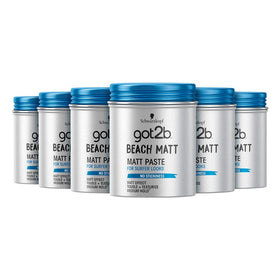 Schwarzkopf got2b Beach Matt paste on hair for matte texture and surfer-inspired style