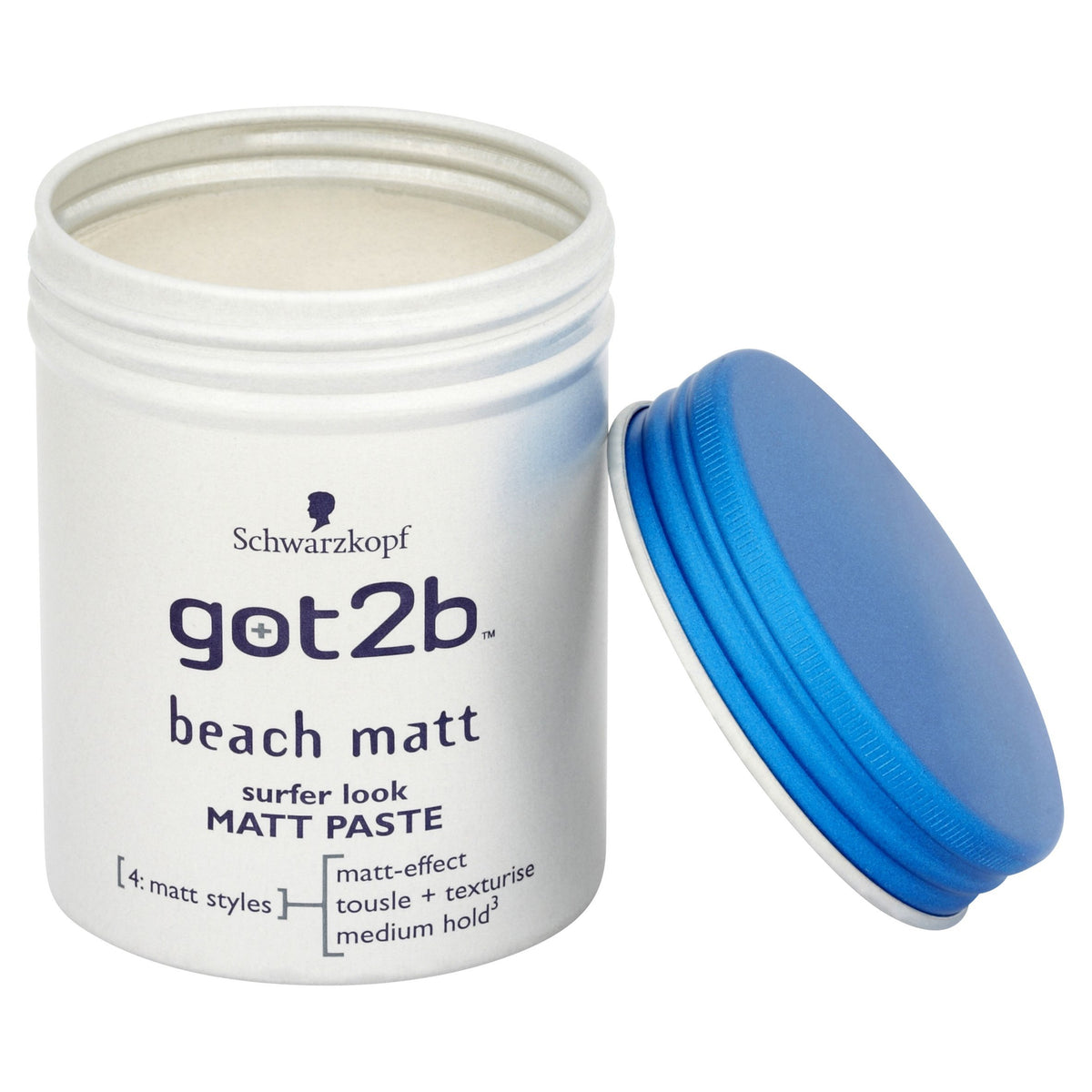 Schwarzkopf got2b Beach Matt Surfer Look paste six-pack on shelf for easy styling