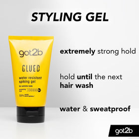 Schwarzkopf Got2b Glued Spiking Glue creates bold spikes for styling.