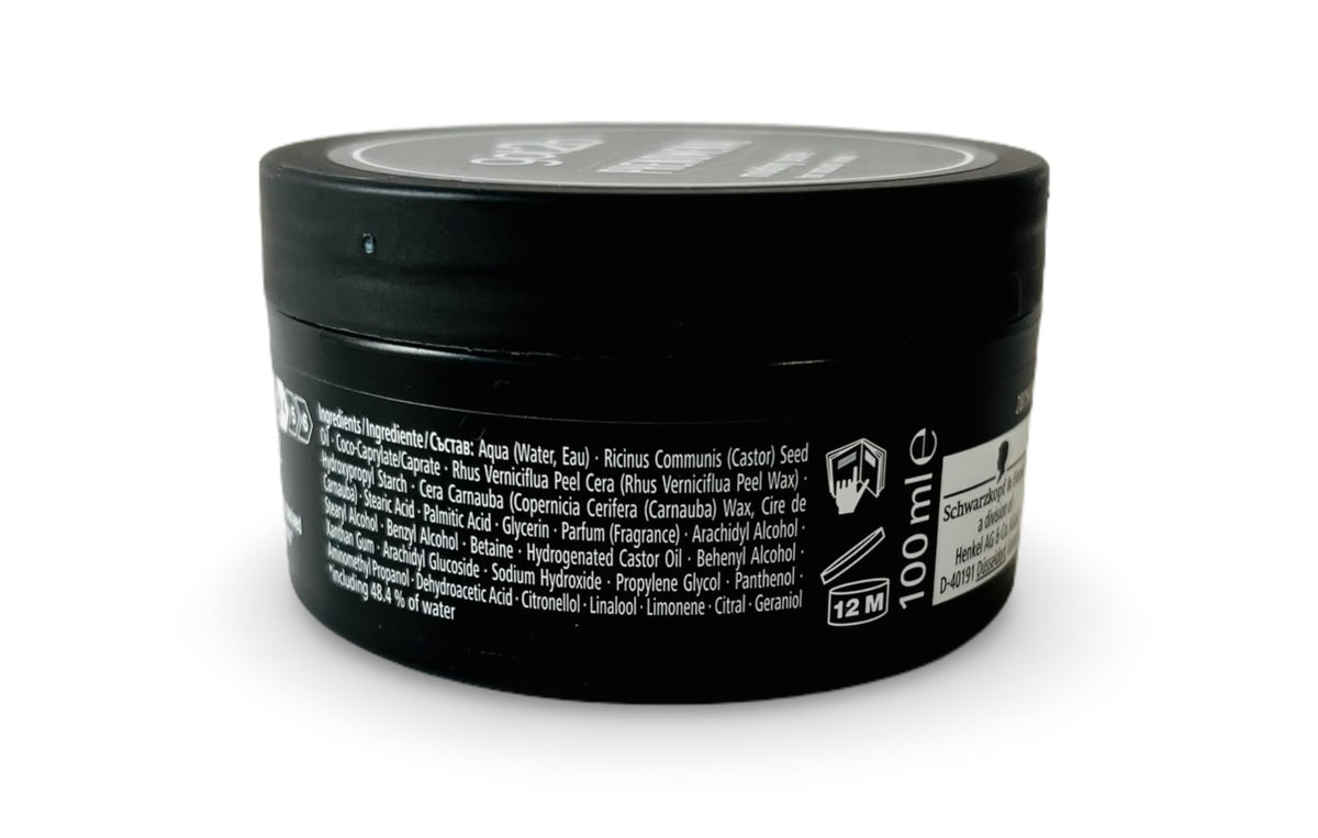 Texture close-up of Schwarzkopf got2b Phenomenal Moulding Paste for pliable styling