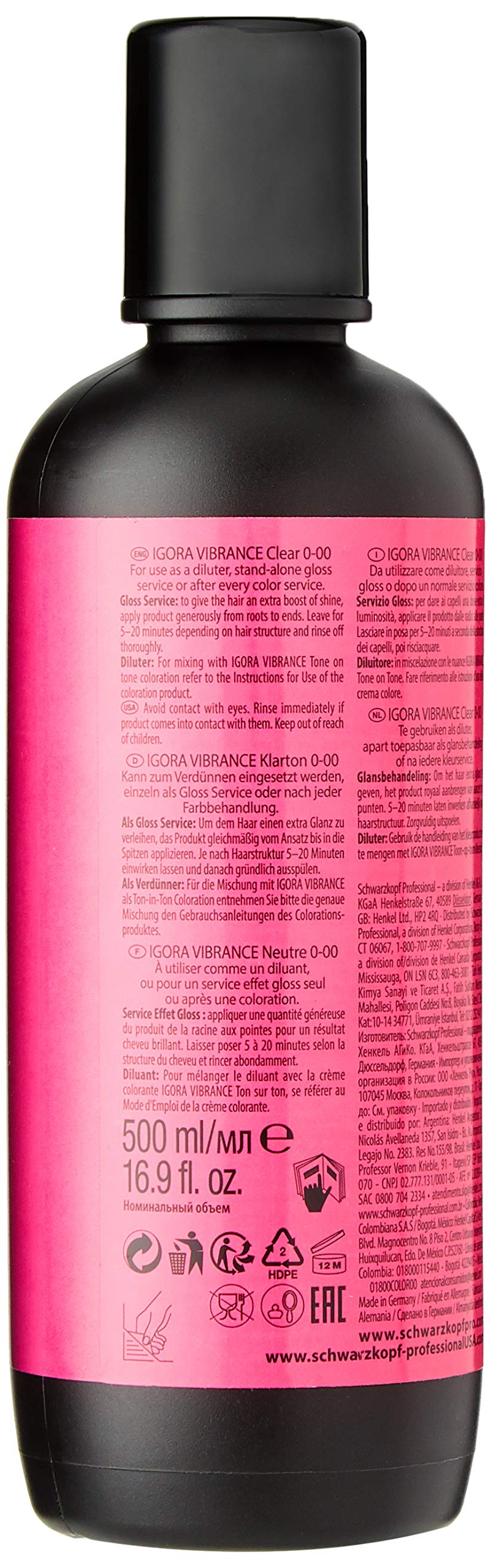 Igora Vibrance Clear being used to dilute color depth and intensity.