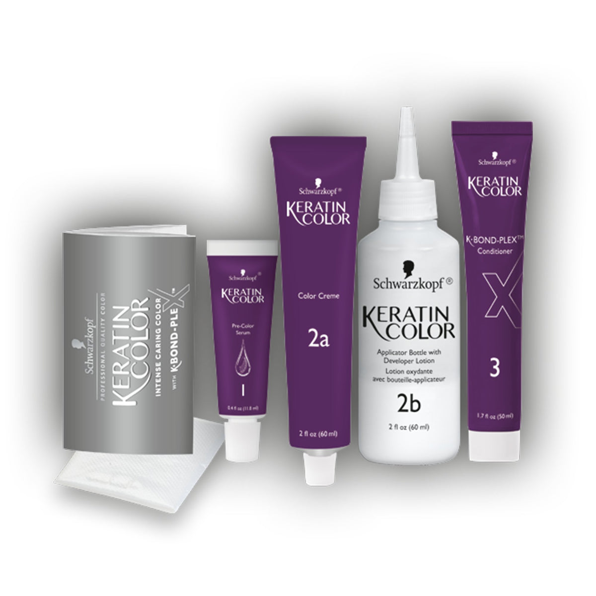 Schwarzkopf Keratin Color pre-color serum applied before dye for smoother hair.