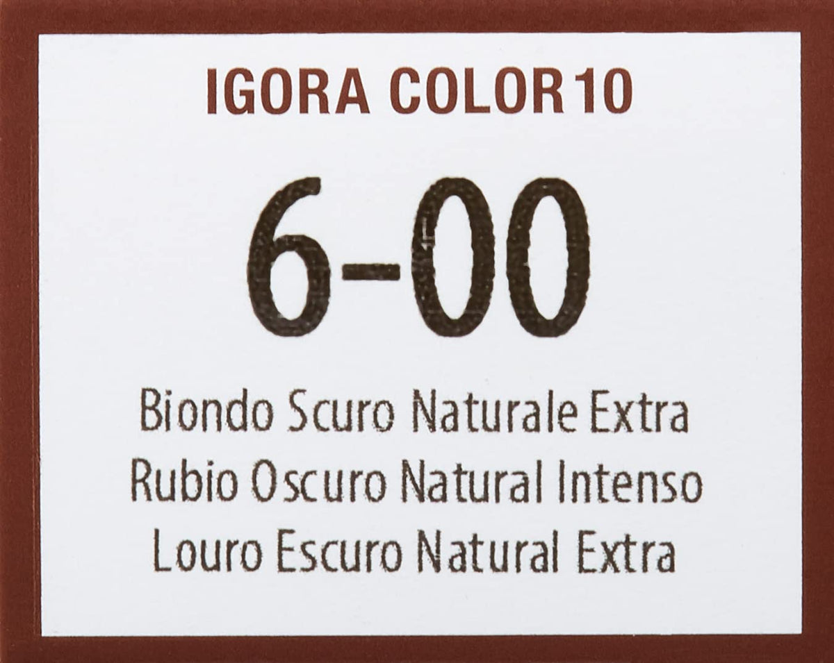 Igora Color10 6-00 color swatches display warm brown tones