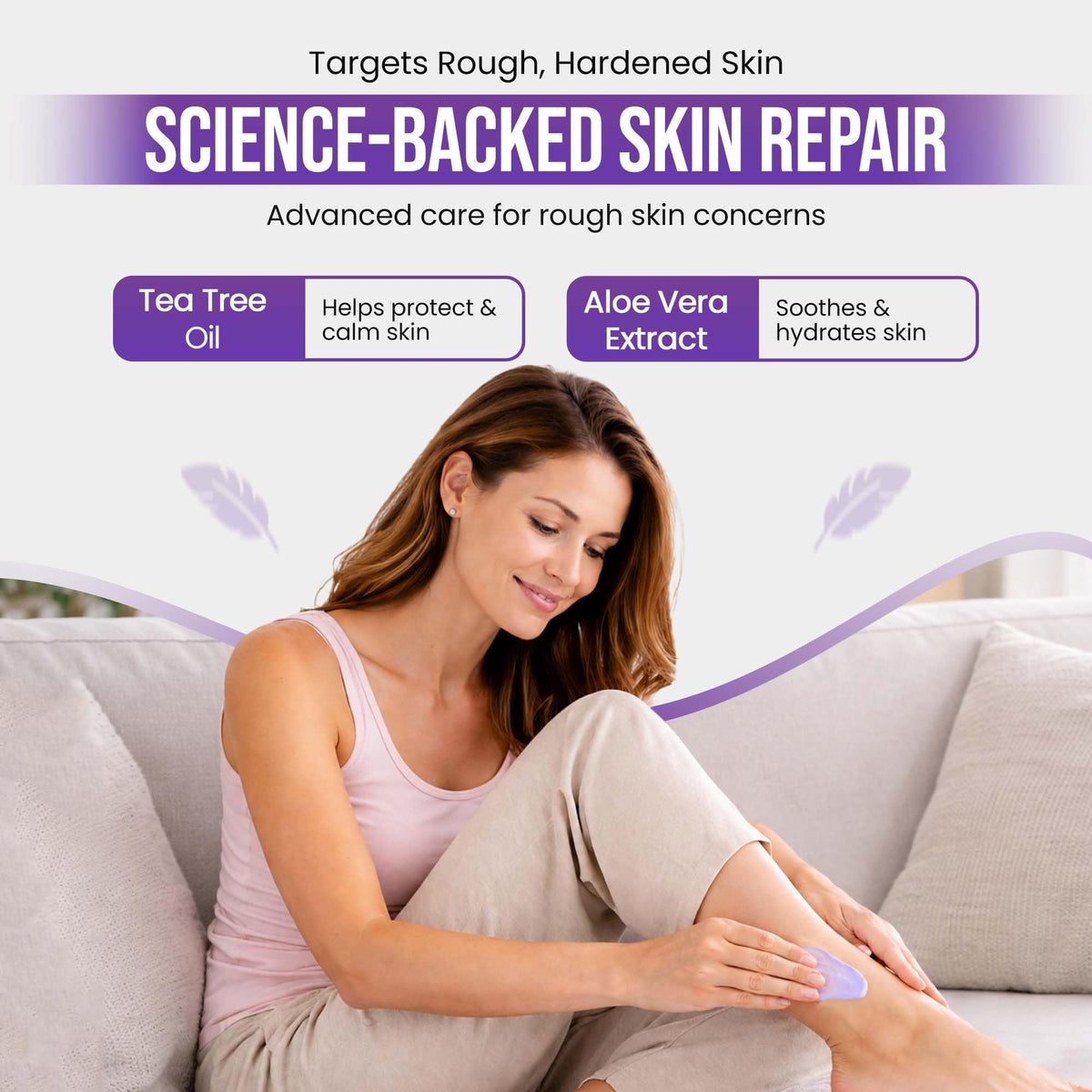 BARE 40 PRO application on feet demonstrates easy, smooth coverage.